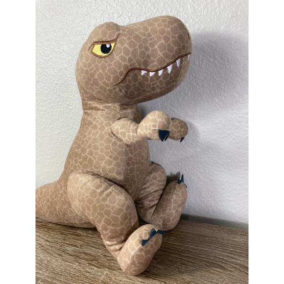 Jurassic World T-Rex Dinosaur Plush Toy Universal Studios Brown Stuffed Animal - Picture 7 of 10